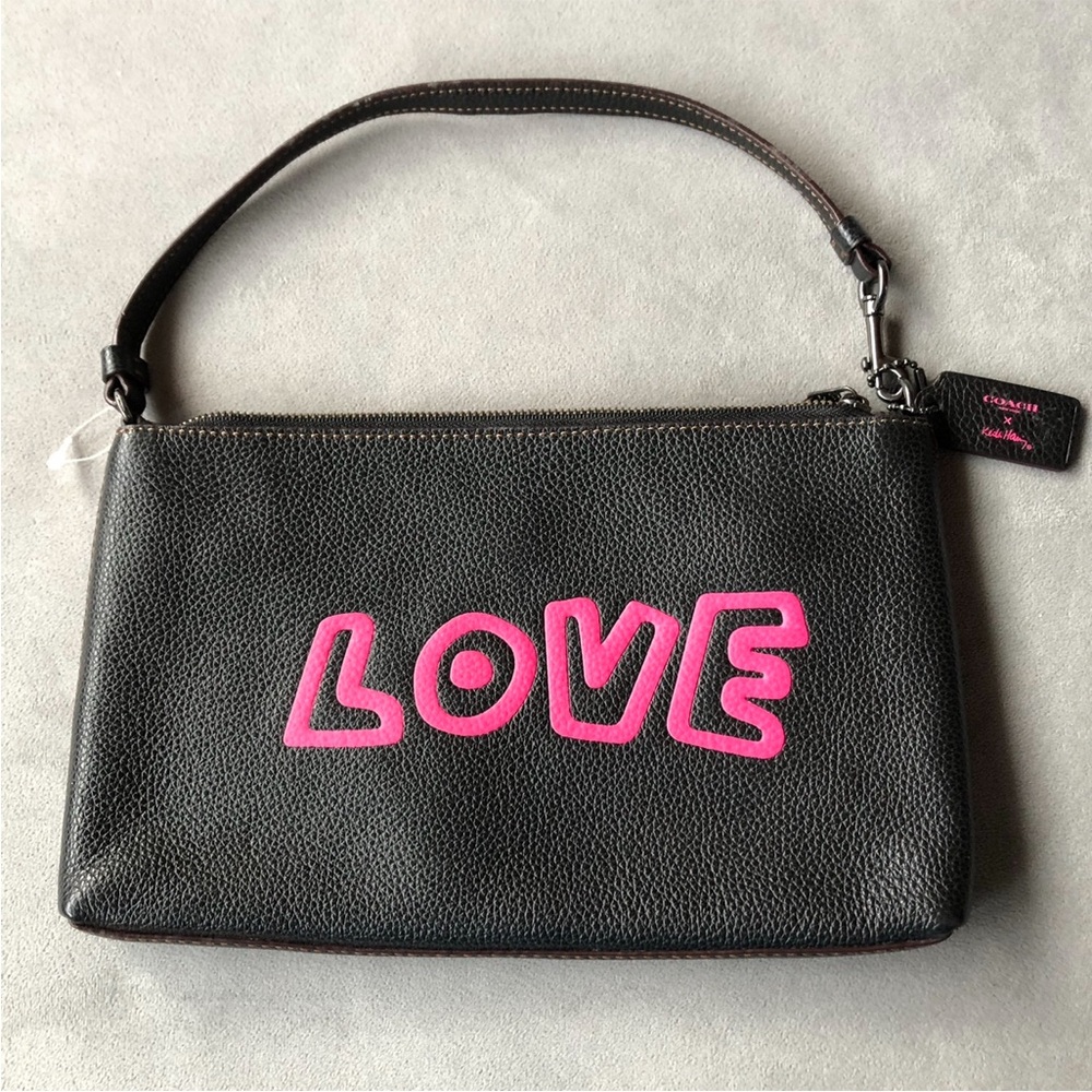 Coach x Keith Haring ~ Leather Love Zip Wristlet